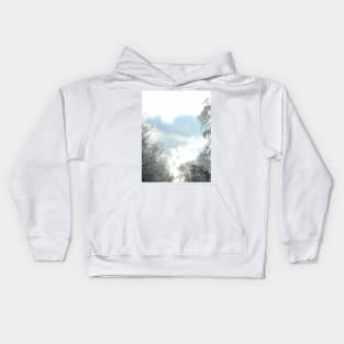 Winter Sky and Ice Covered Trees Kids Hoodie